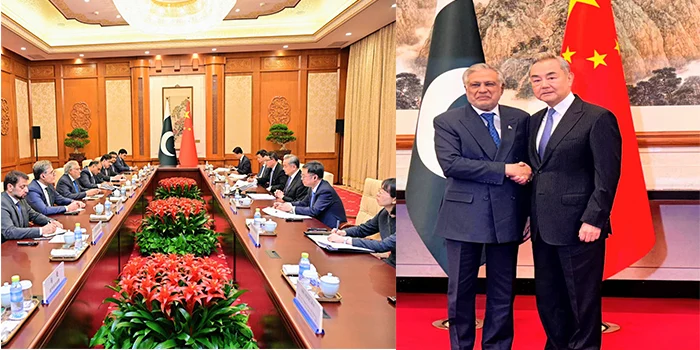 پاکستان چین وزرائے خارجہ اسحاق ڈار کی چینی ہم منصب وانگ ژی سے ملاقات