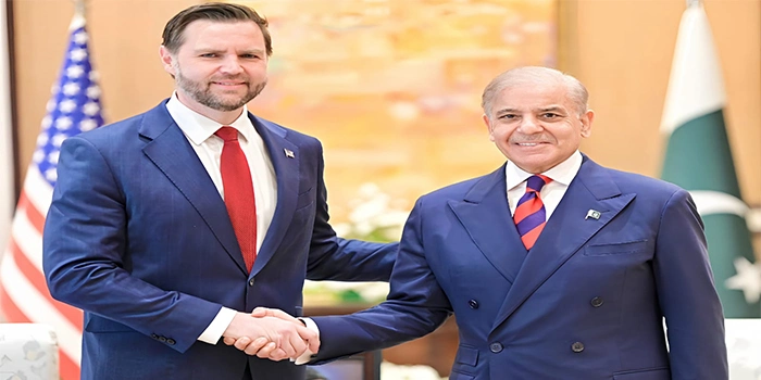 وزیراعظم شہباز شریف کی امریکی نائب صدر جے ڈی وینس سے ملاقات، پائیدار امن پر زور