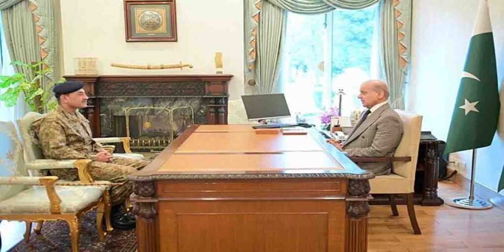 شہباز شریف عاصم منیر ملاقات وزیراعظم ہاؤس امن مذاکرات