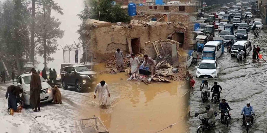 طوفانی بارشیں پاکستان سیلاب برفباری تازہ صورتحال