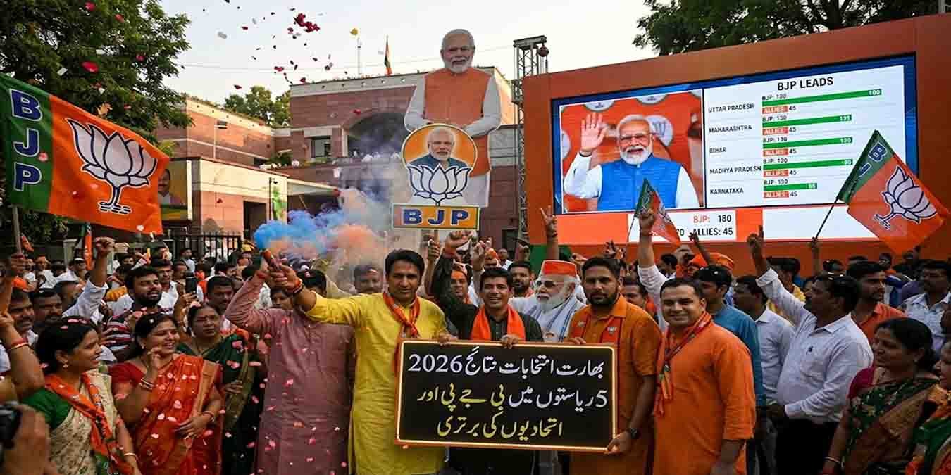 بھارت انتخابات نتائج 2026: 5 ریاستوں میں بی جے پی اور اتحادیوں کی برتری