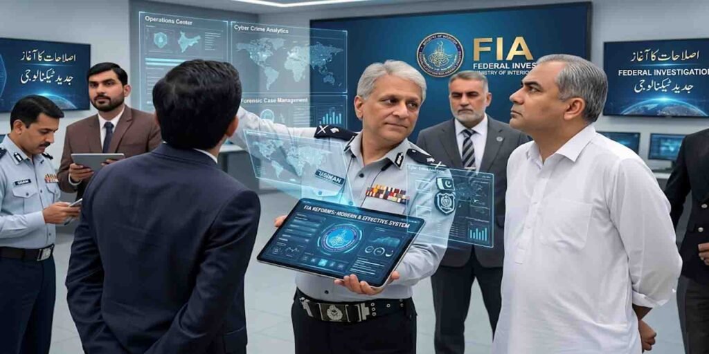 محسن نقوی ایف آئی اے اصلاحات کے دوران ہیڈکوارٹرز کا دورہ