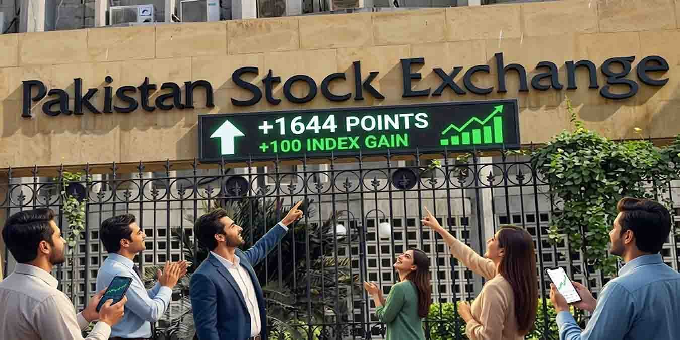 پاکستان اسٹاک ایکسچینج میں 100 انڈیکس میں تیزی کا منظر