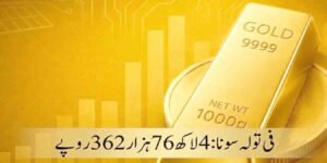 سونے کی قیمت میں بڑا اضافہ: فی تولہ سونا 4 لاکھ 76 ہزار 362 روپے کا ہوگیا