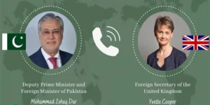 اسحاق ڈار اور برطانوی وزیر خارجہ ایوویٹ کوپر کا ٹیلیفونک رابطہ، خطے میں امن کے لیے پاکستان کی کوششوں کو سراہ دیا