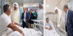 کویتی وزیراعظم کا العدان اسپتال کا دورہ، ایرانی حملوں کے زخمیوں سے ملاقات