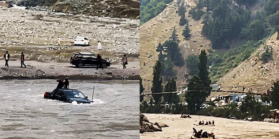ناران میں گاڑی دریائے کنہار میں بہہ گئی