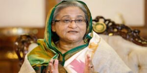 شیخ حسینہ وطن واپسی کا اعلان کرتے ہوئے