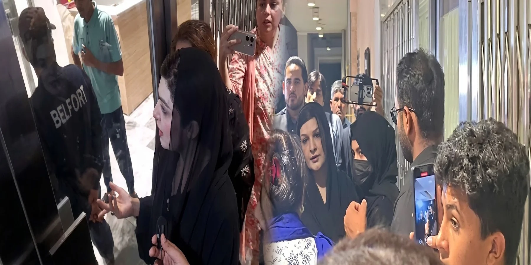 مشعال ملک پمز ہسپتال کے باہر احتجاج کرتے ہوئے