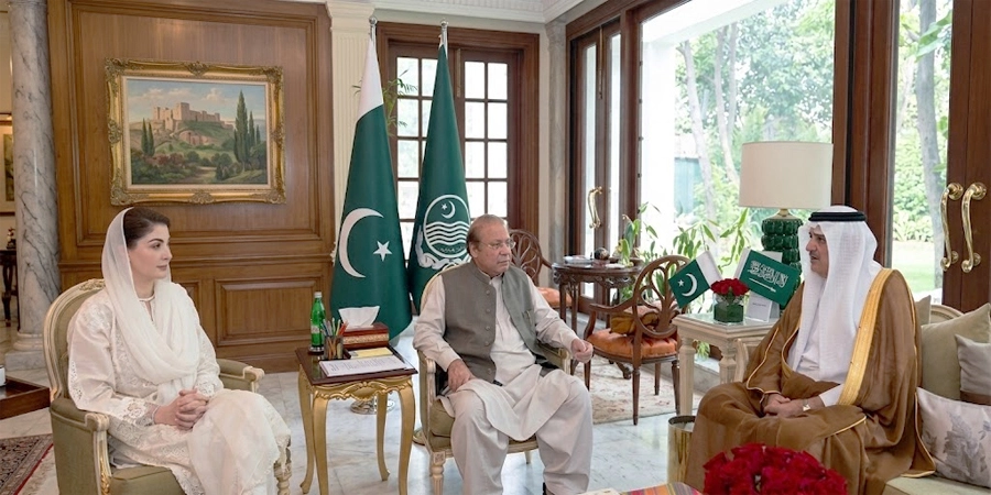 نواز شریف، مریم نواز سے سعودی سفیر نواف المالکی کی الوداعی ملاقات