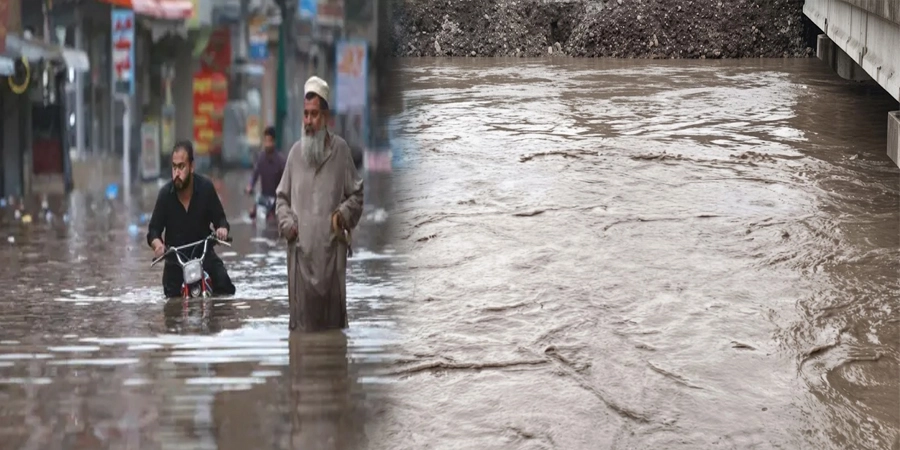 راولپنڈی اسلام آباد میں موسلادھار بارش، نالہ لئی میں طغیانی