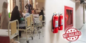 سندھ کے بڑے سرکاری اسپتالوں میں فائر الارم اور اسپرنکلرز نہ ہونے کا انکشاف