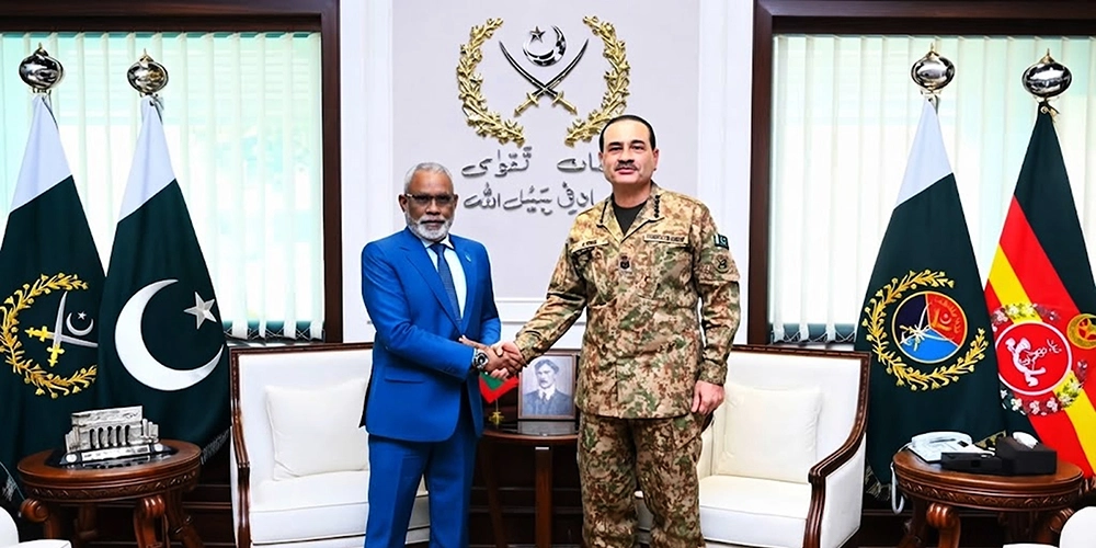 فیلڈ مارشل عاصم منیر مالدیپ عوامی مجلس کے سپیکر سے جی ایچ کیو میں ملاقات