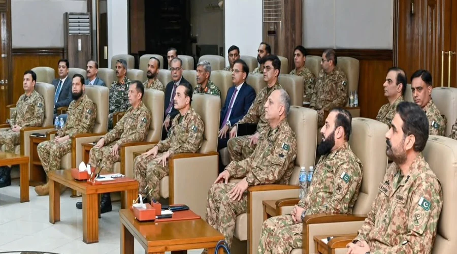 فیلڈ مارشل عاصم منیر کور ہیڈکوارٹرز پشاور کے دورے کے دوران