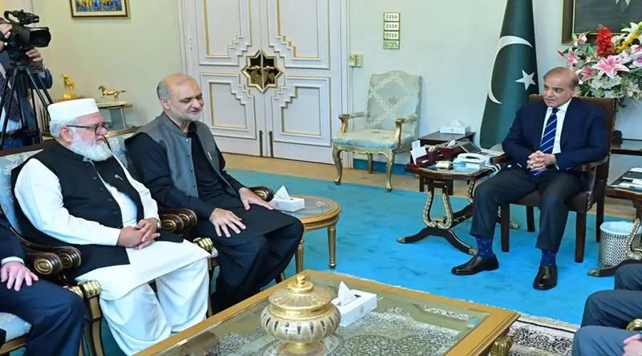 حافظ نعیم الرحمان کی وزیراعظم سے ملاقات کے لیے وزیراعظم ہاؤس اسلام آباد کا منظر