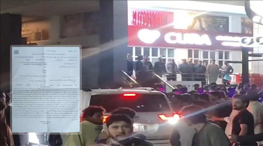 اسلام آباد کے آئی-8 مرکز میں فائرنگ کے واقعے کے بعد جائے وقوعہ کی تصویر
