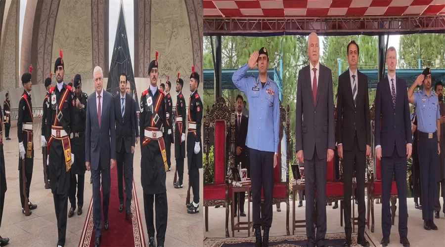 روسی وزیر داخلہ ولادیمیر کولاکولتسیف کا طلال چودھری کے ہمراہ پاکستان مونومنٹ اور اسلام آباد پولیس لائنز کا دورہ